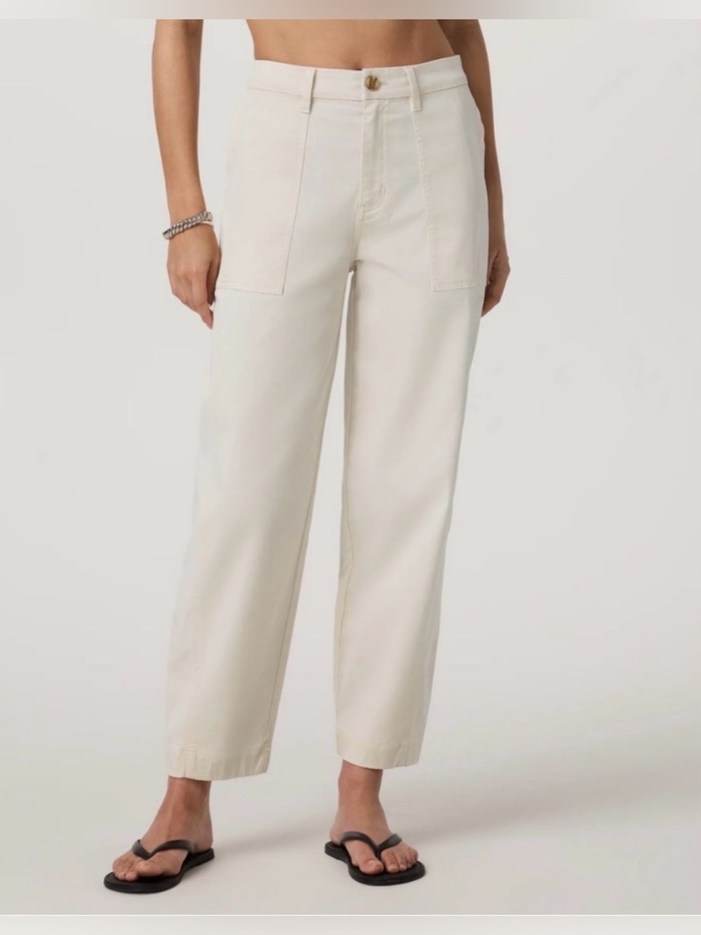 Vuori Anza Twill Structured Pants in Natural NWT
